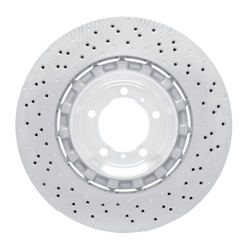 Porsche Cayman Brake Rotor (1) - Left Rear - R1 Concepts - Drilled Carbon Alloy GeoMET - `16-`23